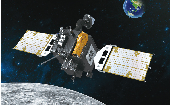 ▲ 다누리호가 달에 도착해서 임무를 수행하는 상상도 /  제공: 한국항공우주연구원